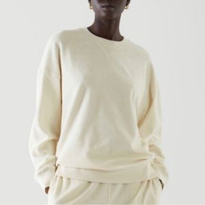 COS TERRYCLOTH IVORY SWEATSHIRT